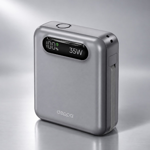 Внешний АКБ NRG Turbo Cable 10000 mAh, 35Вт, графит, Deppa с логотипом