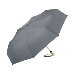 Зонт складной 5429 ÖkoBrella из бамбука, полуавтомат, серый с логотипом