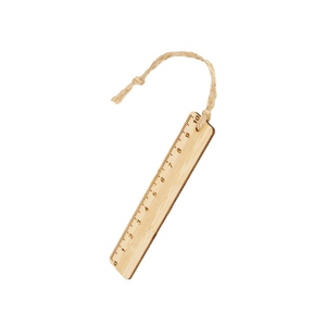 Закладка с линейкой из бамбука "Bookmark", натуральный с логотипом