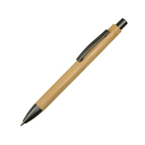 Ручка бамбуковая шариковая "Tender Bamboo", темно-серый с логотипом