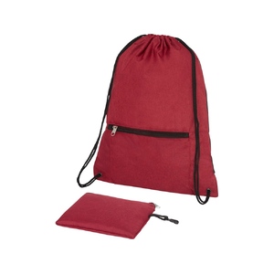Складной рюкзак со шнурком Hoss, heather dark red с логотипом