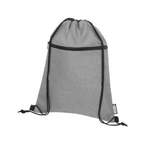Рюкзак со шнурком Ross из переработанного ПЭТ, heather medium grey с логотипом