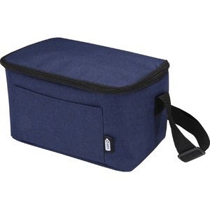 Tundra сумка-холодильник на 6 банок из переработанного РЕТ-пластика - Heather navy с логотипом