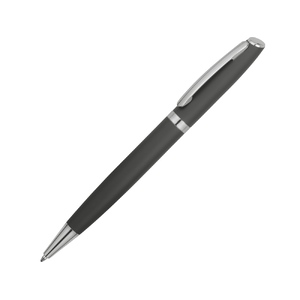 Ручка металлическая шариковая «Flow» soft-touch, серый/серебристый с логотипом