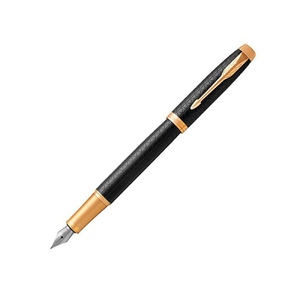 Перьевая ручка Parker IM Premium Black GT, перо: F, цвет чернил: blue, в подарочной упаковке.