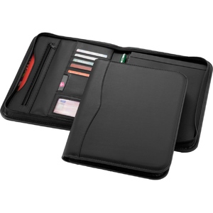 Папка A4 "Ebony" на молнии, черный с логотипом