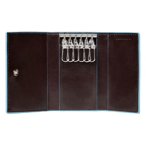 Ключница, Piquadro Blue Square, коричневый с логотипом