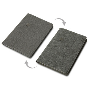 Двустороннее портфолио из рпет-фетра и искусственной кожи "Felt", серый с логотипом