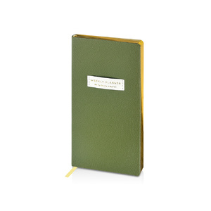 Еженедельник недатированный А6 "Verde" с нашивкой, зеленый