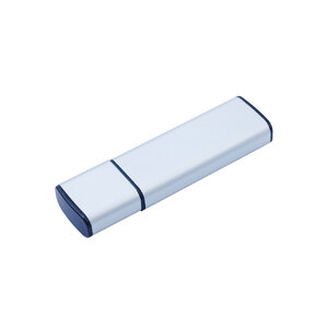 USB-флешка металлическая на 16ГБ 3.0 с колпачком, серебро с логотипом