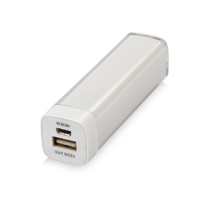 Портативное зарядное устройство "Ангра", 2200 mAh, белый с логотипом