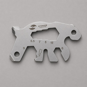 Мини-мультитул карманный Stinger, 55 x 35 мм, 5 функций, медведь, нержавеющая сталь, серебристый, в блистере