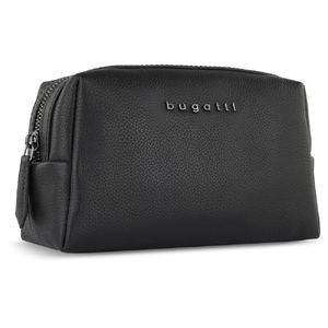 Косметичка BUGATTI БЕЛЛА | BELLA, чёрная, воловья кожа/полиэстер, 19х8,5х11 см