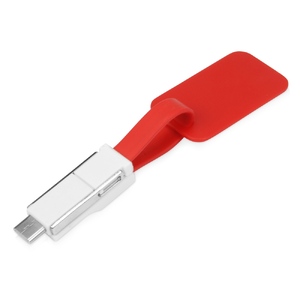 Зарядный кабель 3-в-1 "Charge-it", красный с логотипом