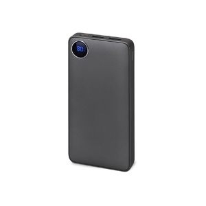 Внешний аккумулятор с дисплеем «Mild», 10 000 mAh, темно-серый с логотипом