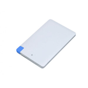 Универсальное зарядное устройство Credit _card1_power_bank  под нанесение логотипа  в виде кредитной карты, толщина всего 7,5 . 2500MAH. Синий с логотипом