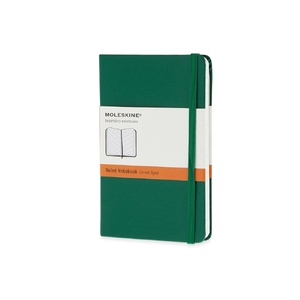 Записная книжка Moleskine Classic (в линейку) в твердой обложке, Pocket (9x14см), зеленый с логотипом
