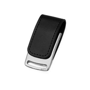 Флеш-карта USB 2.0 16 Gb с магнитным замком "Vigo", черный/серебристый с логотипом