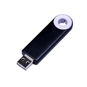USB-флешка промо на 64 Гб прямоугольной формы, выдвижной механизм, белый с логотипом
