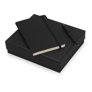 Подарочный набор Moleskine Indiana с блокнотом А5 Soft и ручкой, черный с логотипом