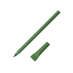 Вечный карандаш из переработанной бумаги "Recycled pencil", зеленый классический с логотипом
