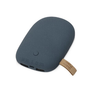 Внешний аккумулятор в форме камня «Stone», 7800 mAh, темно-серый с логотипом
