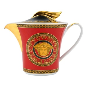 Чайник Versace «Medusa», красный/золотистый (Р) с логотипом