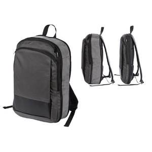 Расширяющийся рюкзак Slimbag для ноутбука 15,6", серый с логотипом