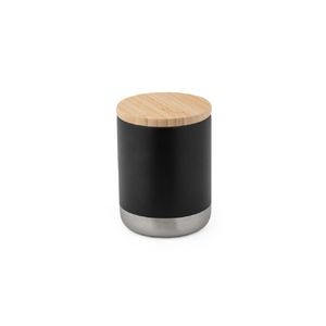 NORRE TUMBLER. Чашка из нержавеющей стали, черный с логотипом