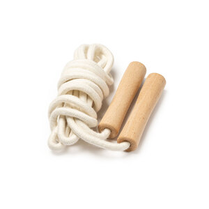 Скакалка REGINA из хлопка, бежевый с логотипом