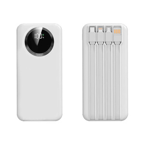 Зарядное устройство "Phantom" 10000 mAh с 4мя встроенными кабелями и цифровым индикатором заряда с логотипом