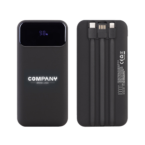 Зарядное (22.5W) устройство "Grade SOFTTOUCH" 10000 mAh с подсветкой логотипа, встроенными кабелями и цифровым индикатором заряда с логотипом