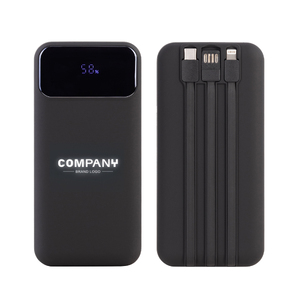 Зарядное (22.5W) устройство "Top Grade SOFTTOUCH" 20000 mAh с подсветкой логотипа, встроенными кабелями и цифровым индикатором заряда с логотипом
