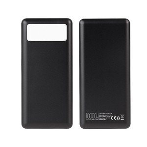 Зарядное устройство "Lumos" 10000 mAh с фонариком, черный с логотипом