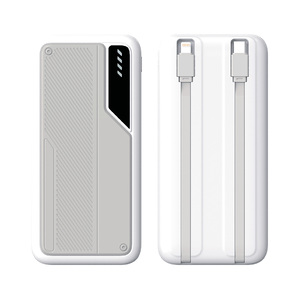 Зарядное устройство "Connect" 10000 mAh со встроенными Type-C/Lightning кабелями с логотипом