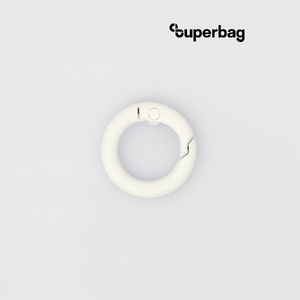 Карабин-кольцо Ring для обвеса, d=2см (белый) с логотипом