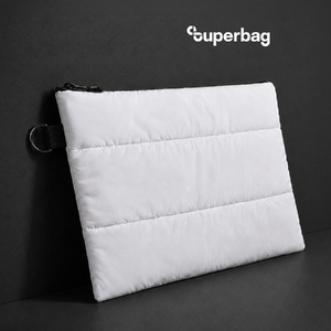 Чехол для ноутбука Superbag Bubble, стёганый, на молнии (белый) с логотипом