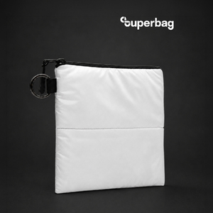 Органайзер для мелочей Superbag Bubble, стёганый, на молнии, с креплением на кольцо-карабин (белый) с логотипом