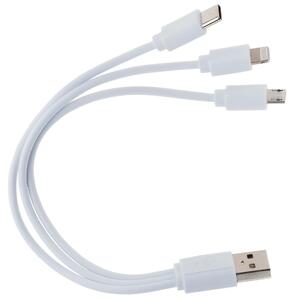 Кабель USB 3 в 1 (Micro, Type-C, Lightning) Белый 6011.07 с логотипом