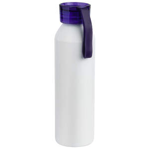 Бутылка для воды VIKING WHITE 650мл. Белая с фиолетовой крышкой 6143.11 с логотипом