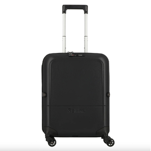 Чемодан складной Rollink FLEX LIGHT 55x40x20 см, 4 колеса, черный с логотипом