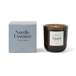 Большая ароматическая свеча VINGA Nordic Essence в стекле с логотипом