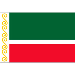 Флаг субъекта РФ Чеченская Республика с логотипом