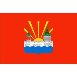 Флаг города Дзержинский Московской области с логотипом