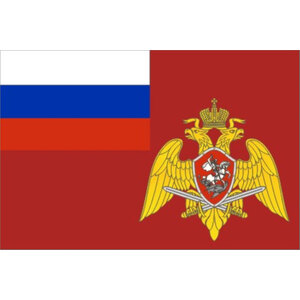 Флаг Федеральная служба войск национальной гвардии РФ с логотипом