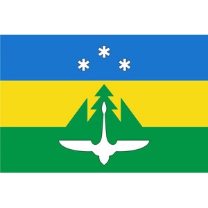 Флаг города Ханты-Мансийск с логотипом