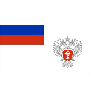 Флаг Министерства здравоохранения РФ (Минздрава) с логотипом