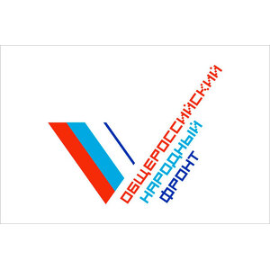 Флаг ОНФ Общероссийского народного фронта с логотипом