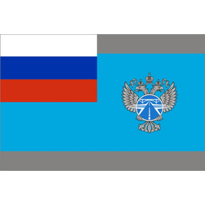 Флаг Федерального дорожного агентства Росавтодор с логотипом