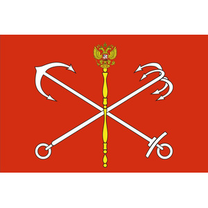Флаг города РФ Санкт-Петербург с логотипом